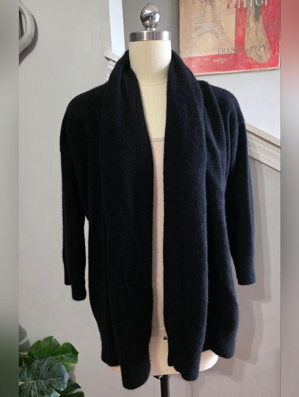 Eileen Fisher Cardigan Black Cashmere XS